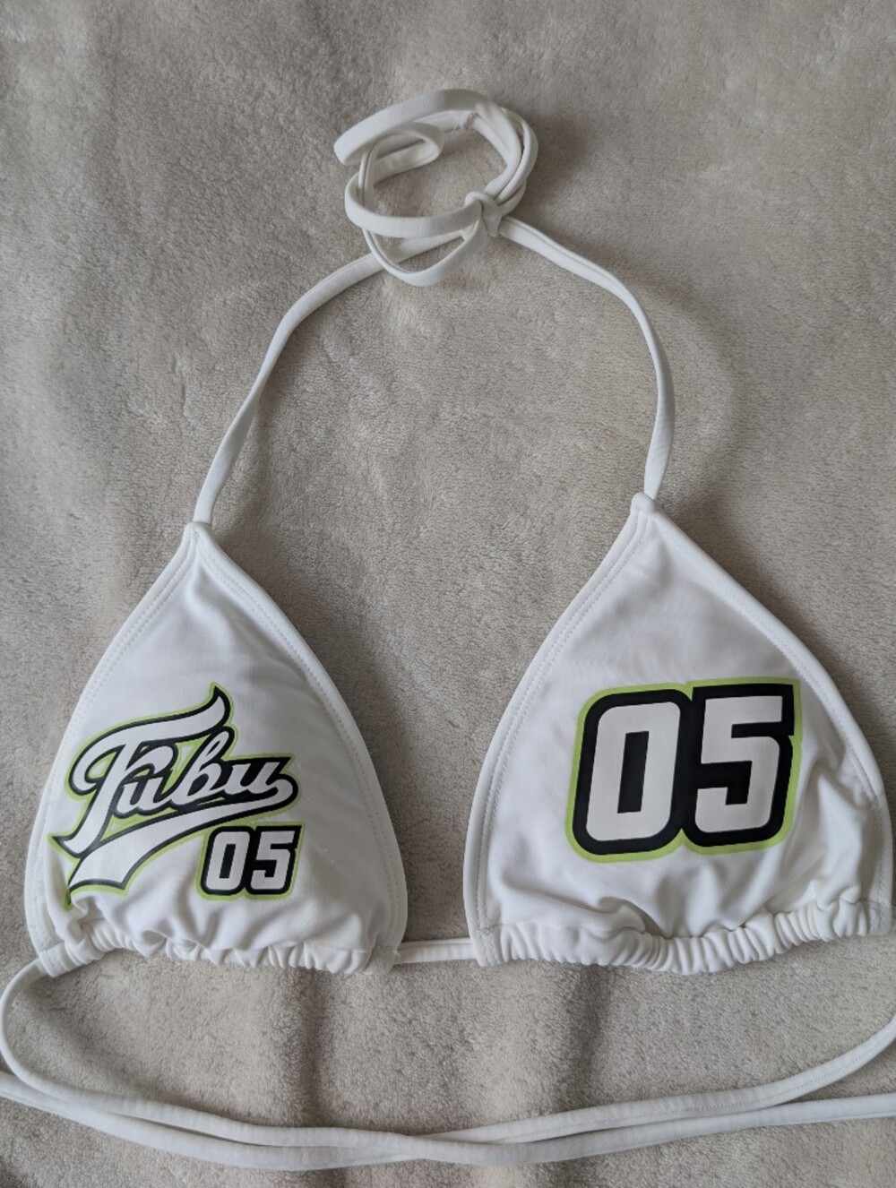 Y2K Fubu 05 White Triangle Bikini Top